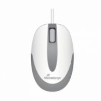 MEDIARANGE OPTICAL MOUSE CORDED 3-BUTTON COMPACT-SIZED (WHITE/GREY, WIRED)