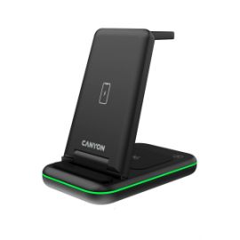 CANYON WS-304 WIRELESS CHARGER 15W 3 IN1 BLACK - CNS-WCS304B