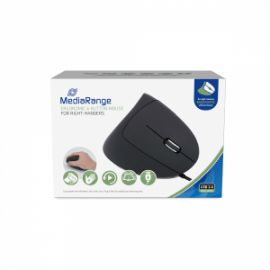MEDIARANGE MOUSE CORDED ERGONOMIC 6-BUTTON OPTICAL FOR RIGHT-HANDERS (BLACK, WIRED) (MROS230)