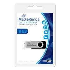 MEDIARANGE USB 3.0 FLASH DRIVE 8GB BLACK/SILVER MR908